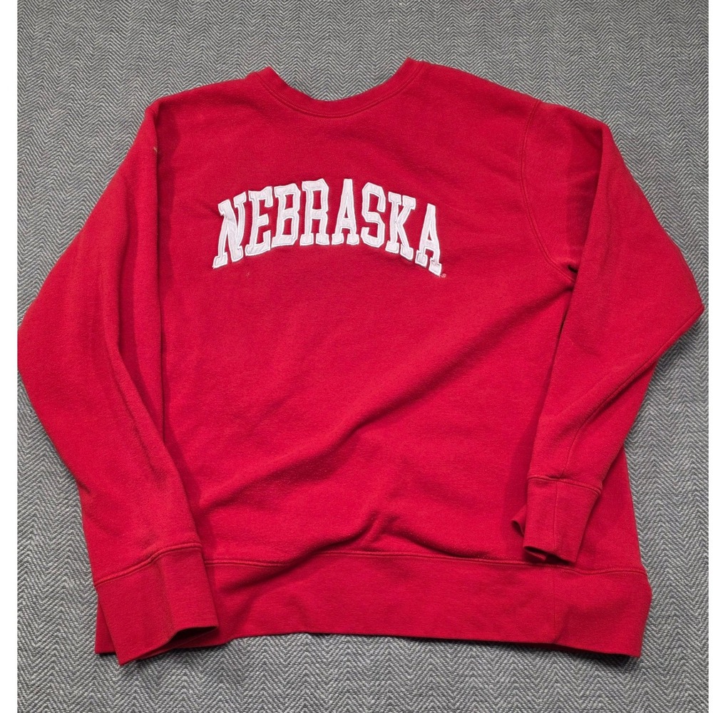 ZOOZATZ‎ Nebraska Cornhuskers Red Crew Neck Sweatshirt Mens XL NCAA Pullover